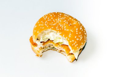 lokanta burger ısırık ile