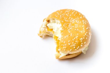 lokanta burger ısırık ile