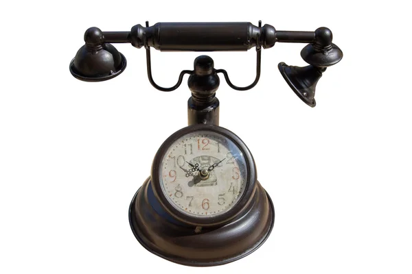 Orologio analogico con vecchio stile telefonico — Foto Stock