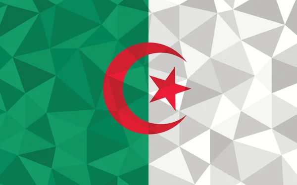 Low Poly Algeria Flag Vector Illustration Triangular Algerian Flag Graphic — Stock Vector