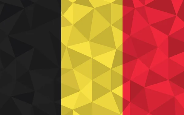 低聚比利时国旗矢量说明 三角比利时国旗图形 比利时国旗是独立的象征 — 图库矢量图片