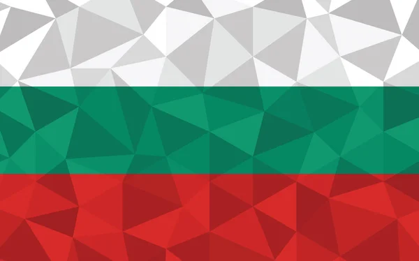 Darstellung Der Flagge Bulgariens Mit Niedrigem Poly Anteil Dreieckige Grafik — Stockvektor