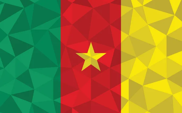 Illustration Vectorielle Drapeau Camerounais Bas Drapeau Camerounais Triangulaire Drapeau Cameroun — Image vectorielle
