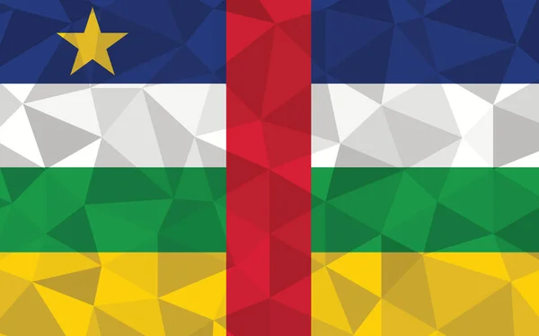 Baixo Poli República Centro Africana Bandeira Vetor Ilustração Bandeira Triangular — Vetor de Stock