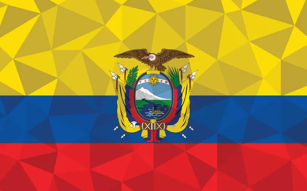 Låg Poly Ecuador Flagga Vektor Illustration Trekantiga Ecuadors Flagggrafik Ecuador — Stock vektor