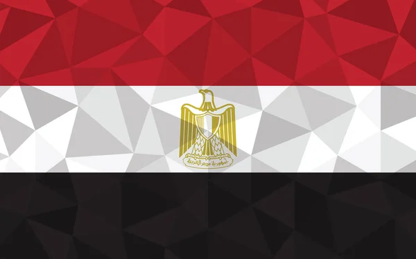 低ポリエジプトフラグベクトルイラスト 三角形のエジプト国旗のグラフィック エジプトの国旗は独立の象徴です — ストックベクタ