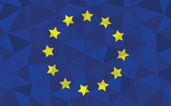 Baixo Poli Europa Bandeira Vetor Ilustração Bandeira Triangular Europeia Gráfica —  Vetores de Stock