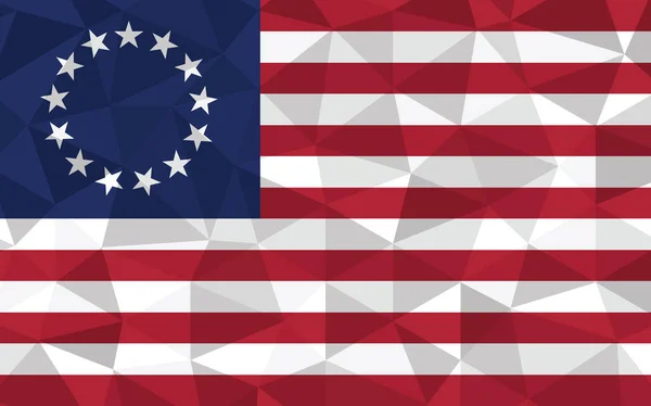 Düşük Polimerli Ilk Birleşik Devletler Bayrak Vektör Illüstrasyonu Üçgen Amerikan — Stok Vektör
