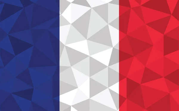 Low Poly France Flag Vector Illustration Triangular French Flag Graphic — Stock Vector