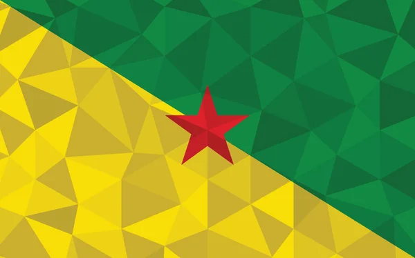 Χαμηλή Πολυ Γαλλική Σημαία Guiana Διανυσματική Απεικόνιση Τριγωνική Σημαία Της — Διανυσματικό Αρχείο