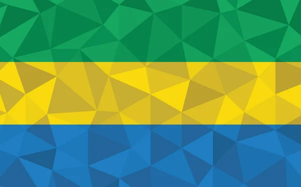 Lage Poly Gabon Vlag Vector Illustratie Driehoekige Gabonese Vlag Grafisch — Stockvector