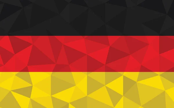 Låg Poly Tyskland Flagga Vektor Illustration Trekantiga Tyska Flaggan Grafik — Stock vektor