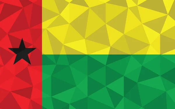 Niski Poli Gwinea Bissau Flaga Wektor Ilustracja Trójkątna Gwinejska Flaga — Wektor stockowy