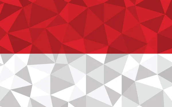 Basso Poli Indonesia Bandiera Vettoriale Illustrazione Grafica Triangolare Della Bandiera — Vettoriale Stock