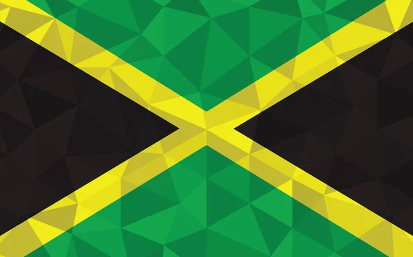 Låg Poly Jamaica Flagga Vektor Illustration Trekantiga Jamaicanska Flaggbilder Jamaicas — Stock vektor