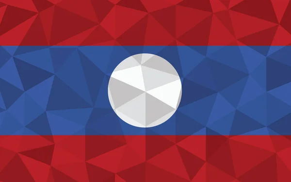 低聚老挝旗矢量图解 三角老挝国旗图形 老挝国旗是独立的象征 — 图库矢量图片