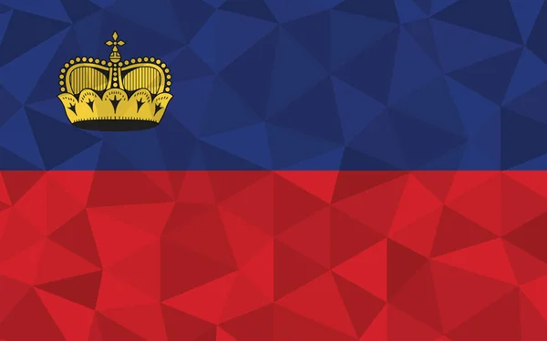 Baja Poli Liechtenstein Bandera Vector Ilustración Gráfico Triangular Bandera Liechtensteiner — Vector de stock