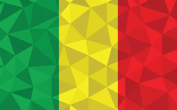 Ilustración Vectores Bandera Malí Poli Baja Gráfico Bandera Maliense Triangular — Vector de stock