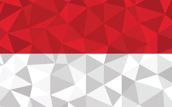 Basso Poli Monaco Bandiera Vettoriale Illustrazione Bandiera Triangolare Monegasca Grafica — Vettoriale Stock