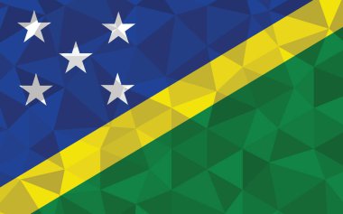 Solomon Adaları 'nın bayrak vektör illüstrasyonu düşük. Solomon Adasının üçgen bayrak grafiği. Solomon Adaları bayrağı bağımsızlığın sembolüdür.