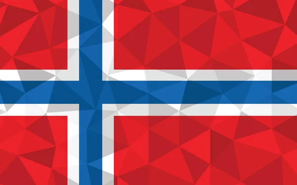 Låg Poly Norge Flagga Vektor Illustration Trekantiga Norska Flaggan Grafisk — Stock vektor