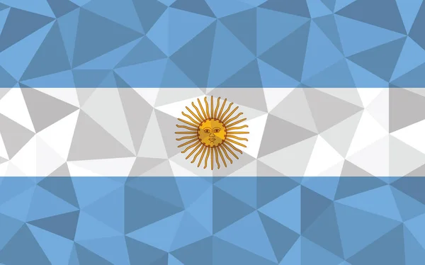 Arjantin Bayraklı Düşük Polimerli Vektör Çizimi Üçgen Arjantin Bayrağı Grafiği — Stok Vektör