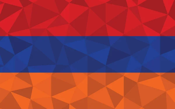 Low Poly Armenien Flaggenvektorillustration Dreieckige Armenische Flagge Die Armenische Flagge — Stockvektor