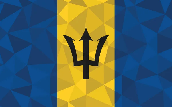 Lage Poly Barbados Vlag Vector Illustratie Driehoekige Barbadische Vlag Grafisch — Stockvector