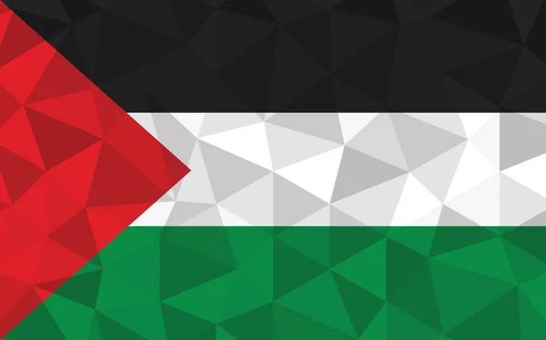 Niski Poli Palestyna Flaga Wektor Ilustracja Trójkątna Flaga Palestyńska Flaga — Wektor stockowy