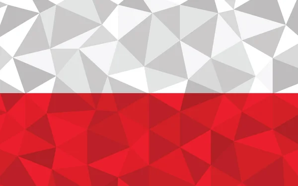 Niski Poli Polska Flaga Wektor Ilustracja Trójkątna Polska Flaga Graficzna — Wektor stockowy