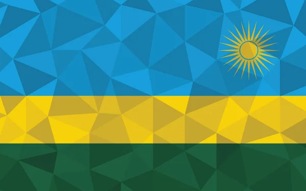 Низкая Иллюстрация Вектора Флага Руанды Треугольное Изображение Флага Руанды Флаг — стоковый вектор