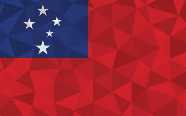 Düşük Polimerli Samoa Bayrak Vektör Çizimi Üçgen Samoa Bayrağı Grafiği — Stok Vektör
