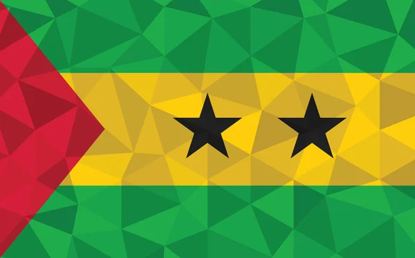 Baixo Poli São Tomé Príncipe Bandeira Vetor Ilustração Bandeira Triangular — Vetor de Stock