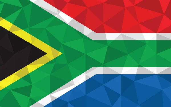 Low Poly Südafrika Flagge Vektor Illustration Dreieckige Grafik Der Südafrikanischen — Stockvektor