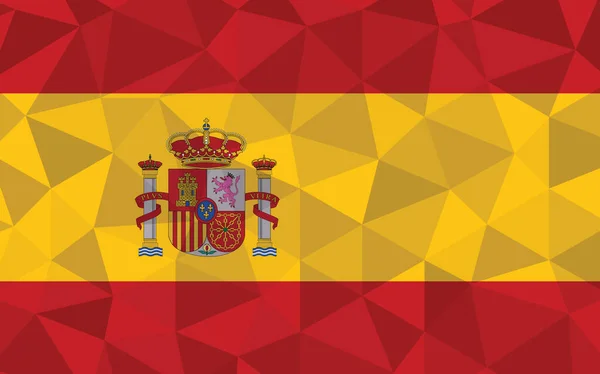 低聚西班牙国旗矢量图解 三角西班牙国旗图形 西班牙国旗是独立的象征 — 图库矢量图片