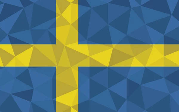Basso Poli Svezia Bandiera Vettoriale Illustrazione Grafica Triangolare Della Bandiera — Vettoriale Stock