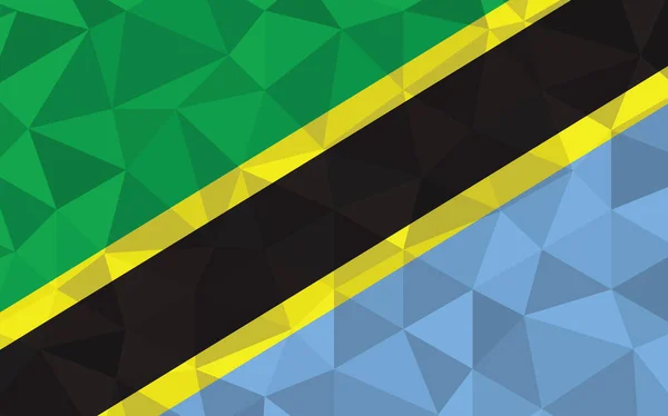 Χαμηλή Πολυ Σημαία Τανζανία Διανυσματική Απεικόνιση Τριγωνική Σημαία Τανζανίας Γραφικά — Διανυσματικό Αρχείο