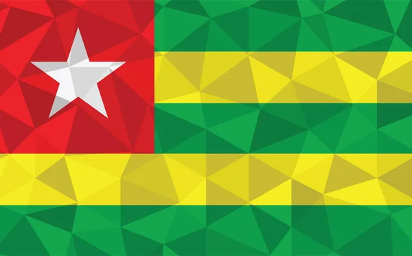 Illustration Vectorielle Drapeau Bas Togo Drapeau Togolais Triangulaire Graphique Drapeau — Image vectorielle