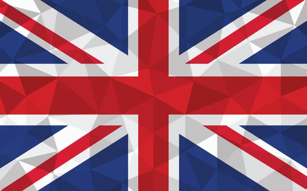 Baja Poli Reino Unido Bandera Vector Ilustración Gráfico Bandera Británica — Archivo Imágenes Vectoriales