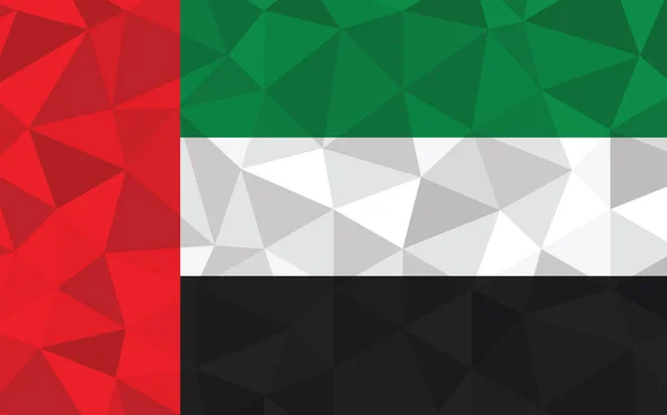 Baixo Poli Emirados Árabes Unidos Bandeira Vetor Ilustração Bandeira Triangular — Vetor de Stock