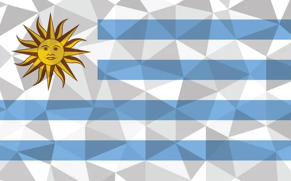 Baixo Poli Uruguai Bandeira Vetor Ilustração Gráfico Triangular Bandeira Uruguaia — Vetor de Stock