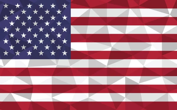 Низкая Иллюстрация Вектора Флага Сша Треугольный Американский Флаг Флаг Сша — стоковый вектор