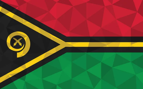 Lage Poly Vanuatu Vlag Vector Illustratie Driehoekige Vanuatu Vlag Grafisch — Stockvector