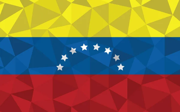Låg Poly Venezuela Flagga Vektor Illustration Trekantiga Venezuelanska Flaggan Grafisk — Stock vektor