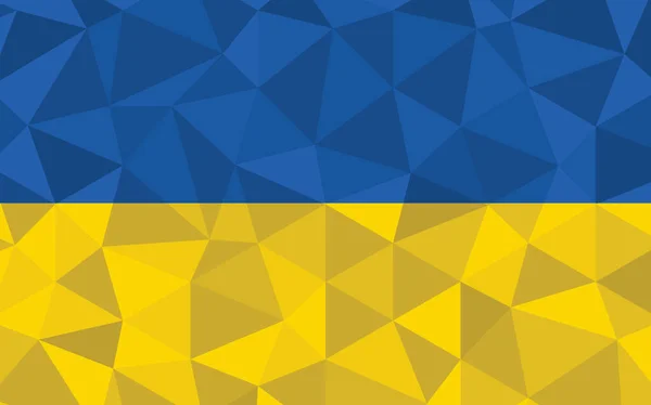 Darstellung Des Flaggenvektors Der Ukraine Mit Niedrigem Poly Anteil Dreieckige — Stockvektor