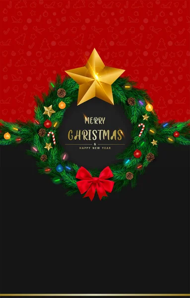 Invitation Card Design Merry Christmas Happy New Year Copy Space — Stock Photo, Image