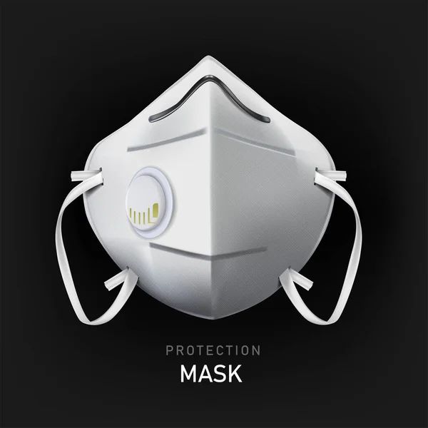 Maschera Sicurezza Maschera Sicurezza Industriale N95 Respiratore Protezione Maschera Respiratoria — Vettoriale Stock