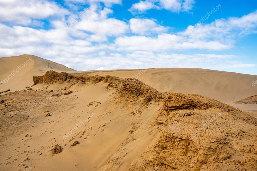Giant sand dunes near ninety mile beach on the west coast of New Zealand