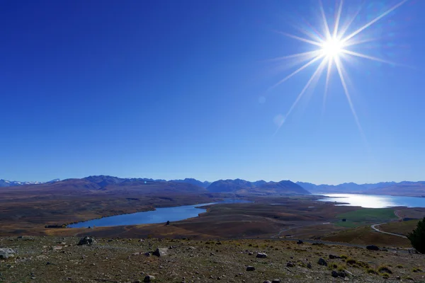 Göl Kütüphanesi ve Tekapo, Yeni Zelanda — Stok fotoğraf