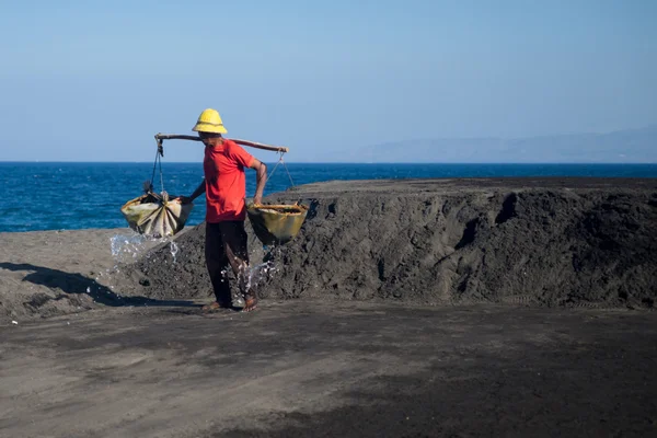 Mořské soli výroby, ostrov bali — Stock fotografie